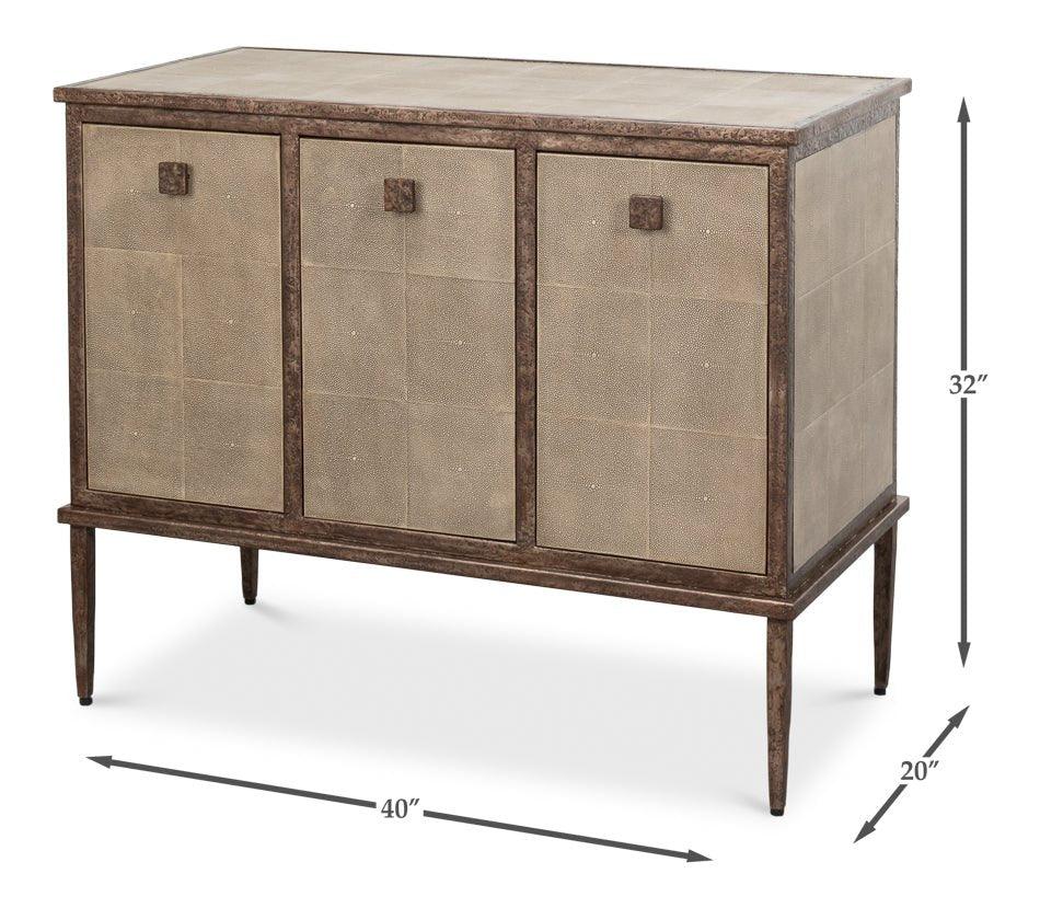Roland Shagreen Leather Wrapped Sideboard - LOOMLAN - Sarreid - Sideboards