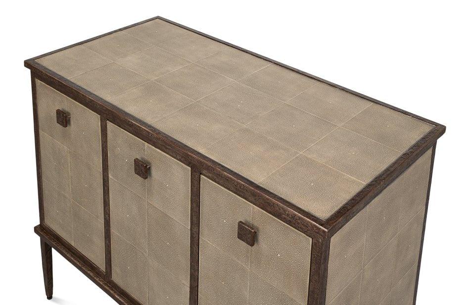 Roland Shagreen Leather Wrapped Sideboard - LOOMLAN - Sarreid - Sideboards