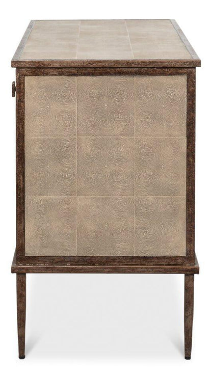 Roland Shagreen Leather Wrapped Sideboard - LOOMLAN - Sarreid - Sideboards