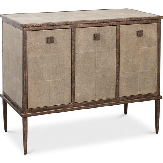 Roland Shagreen Leather Wrapped Sideboard - LOOMLAN - Sarreid - Sideboards