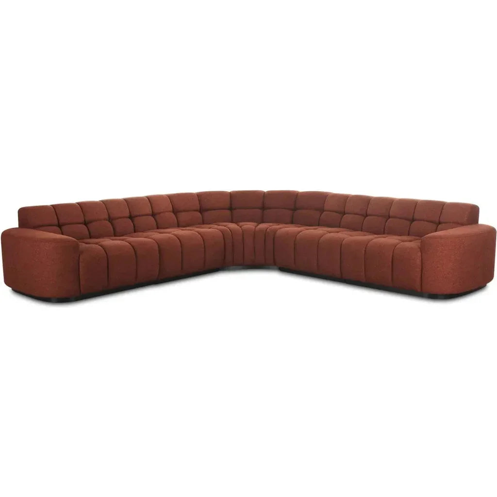 Roman Performance Fabric L-Shaped Sectional-Modular Sofas-Moe's Home-Rust-LOOMLAN