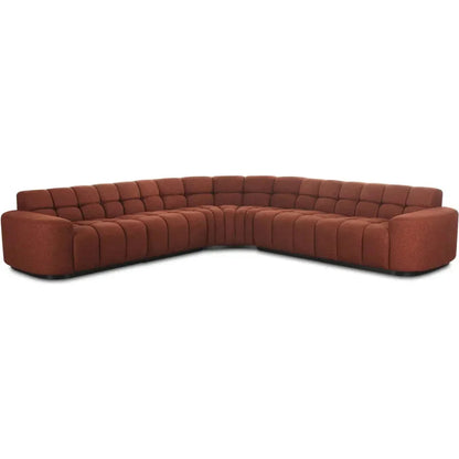 Roman Performance Fabric L-Shaped Sectional-Modular Sofas-Moe's Home-Rust-LOOMLAN