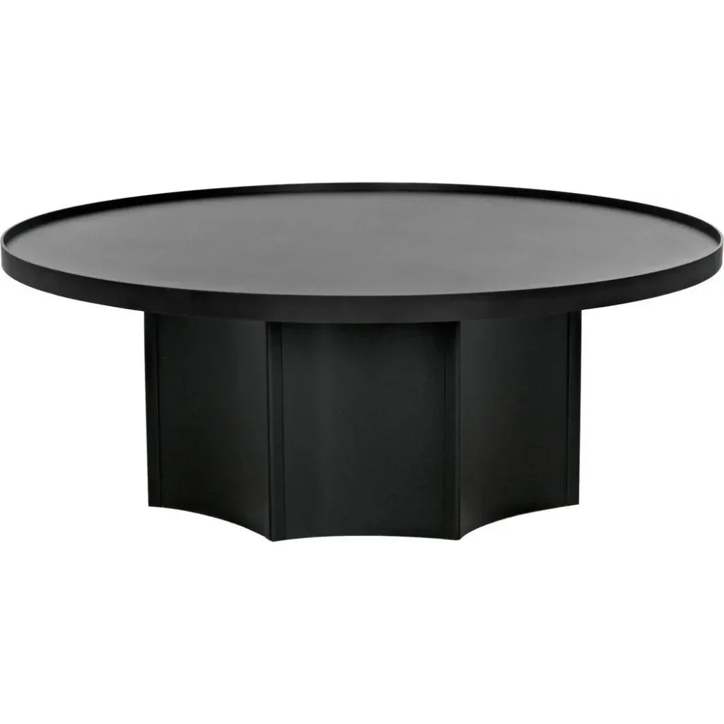Rome Black Steel Round Coffee Table - LOOMLAN - Noir - Coffee Tables