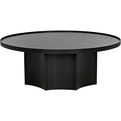 Rome Black Steel Round Coffee Table - LOOMLAN - Noir - Coffee Tables