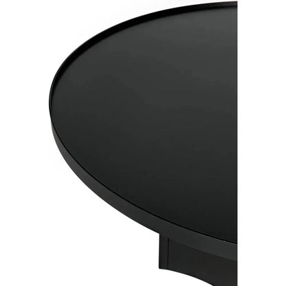 Rome Black Steel Round Coffee Table - LOOMLAN - Noir - Coffee Tables