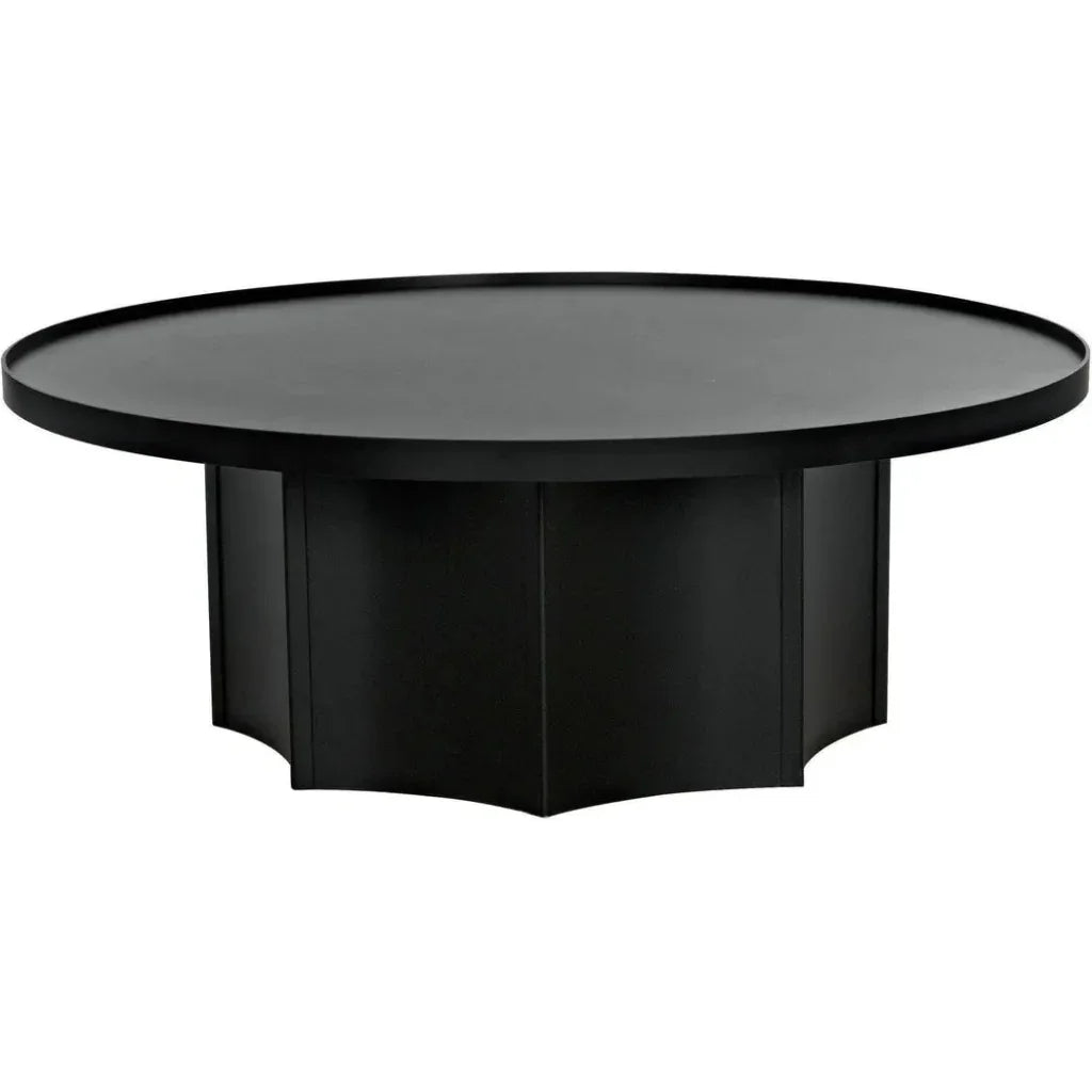 Rome Black Steel Round Coffee Table - LOOMLAN - Noir - Coffee Tables