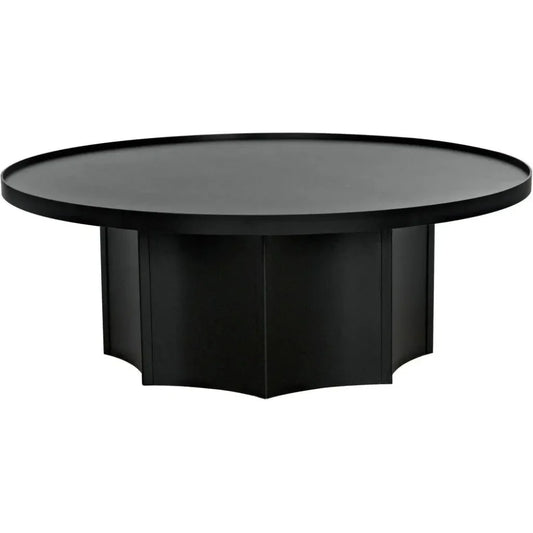 Rome Black Steel Round Coffee Table - LOOMLAN - Noir - Coffee Tables