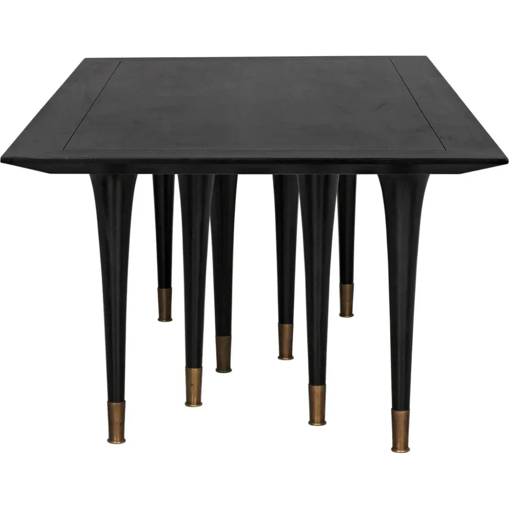 Romeo Dining Table, Hand Rubbed Black-Dining Tables-Noir-LOOMLAN