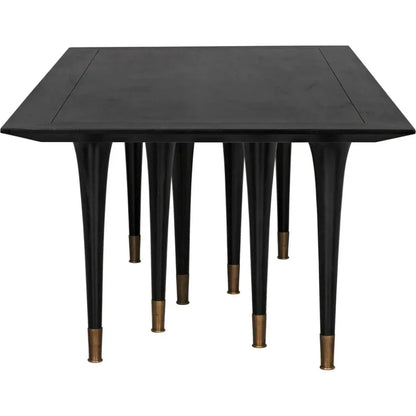 Romeo Dining Table, Hand Rubbed Black-Dining Tables-Noir-LOOMLAN