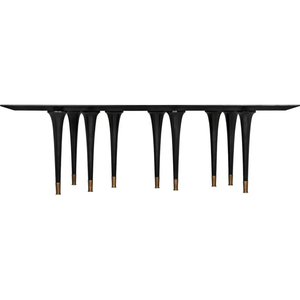 Romeo Dining Table, Hand Rubbed Black-Dining Tables-Noir-LOOMLAN