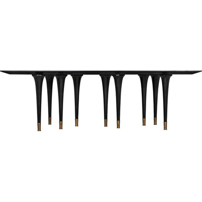 Romeo Dining Table, Hand Rubbed Black-Dining Tables-Noir-LOOMLAN