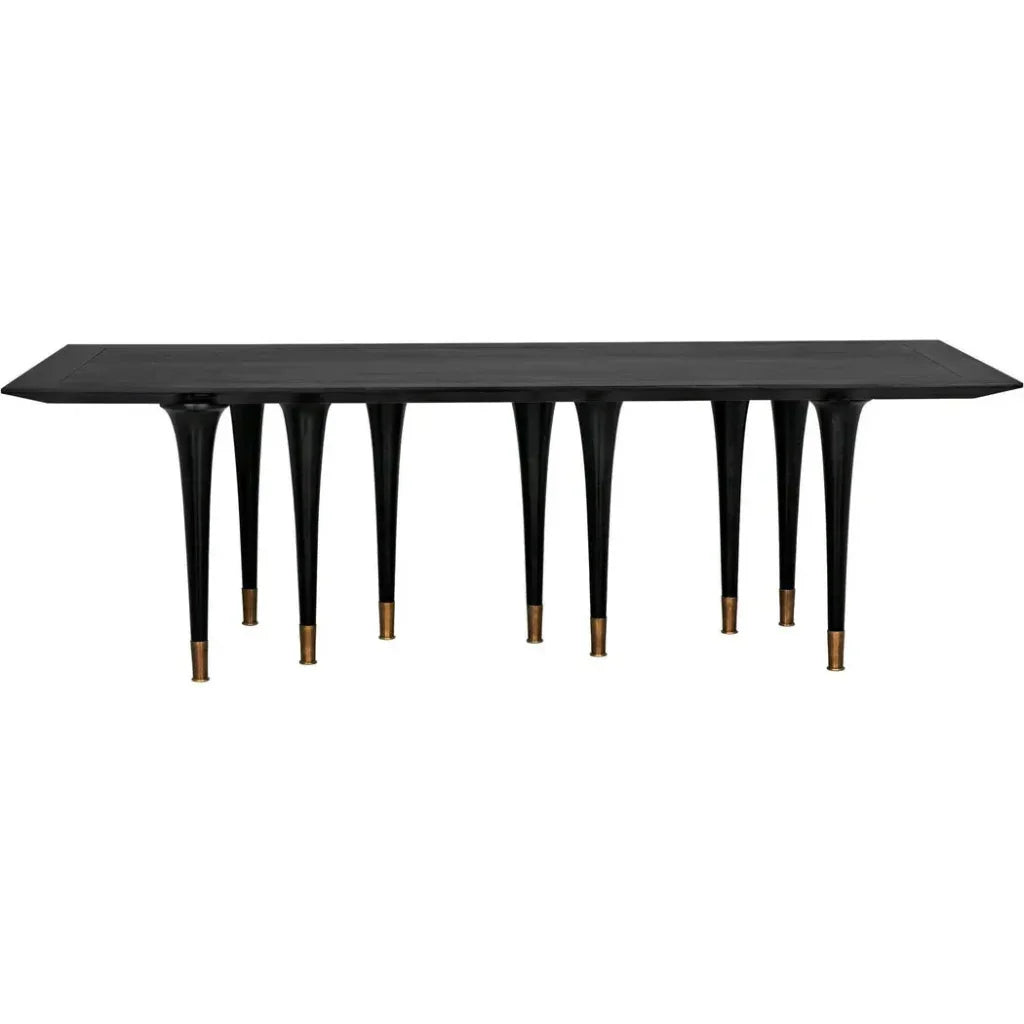 Romeo Dining Table, Hand Rubbed Black-Dining Tables-Noir-LOOMLAN