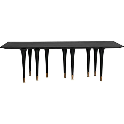 Romeo Dining Table, Hand Rubbed Black-Dining Tables-Noir-LOOMLAN