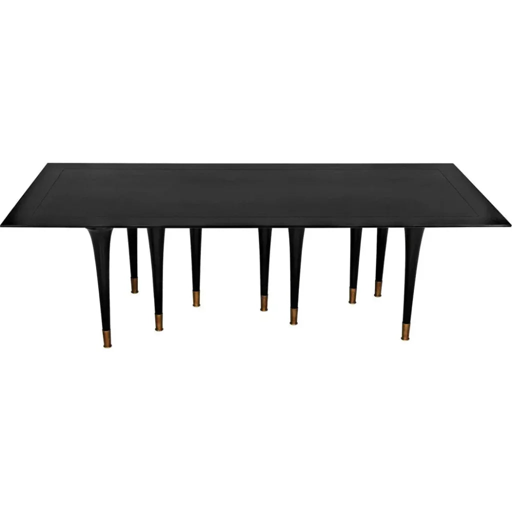 Romeo Dining Table, Hand Rubbed Black-Dining Tables-Noir-LOOMLAN