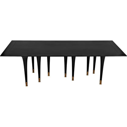 Romeo Dining Table, Hand Rubbed Black-Dining Tables-Noir-LOOMLAN
