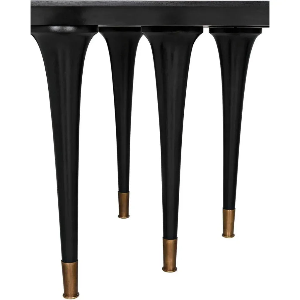 Romeo Dining Table, Hand Rubbed Black-Dining Tables-Noir-LOOMLAN