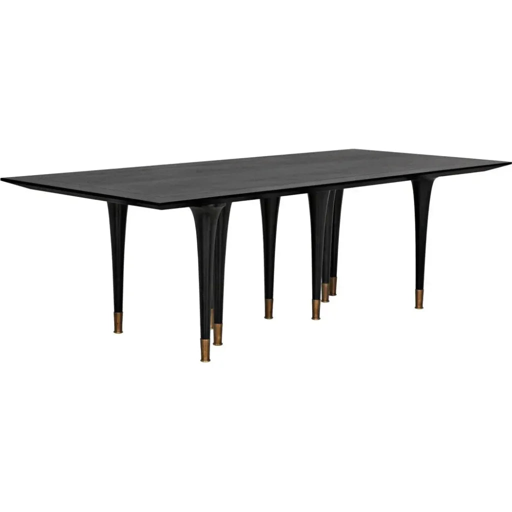 Romeo Dining Table, Hand Rubbed Black-Dining Tables-Noir-LOOMLAN