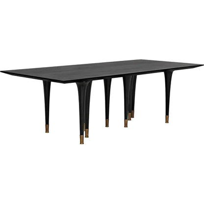 Romeo Dining Table, Hand Rubbed Black-Dining Tables-Noir-LOOMLAN