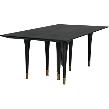 Romeo Dining Table, Hand Rubbed Black-Dining Tables-Noir-LOOMLAN