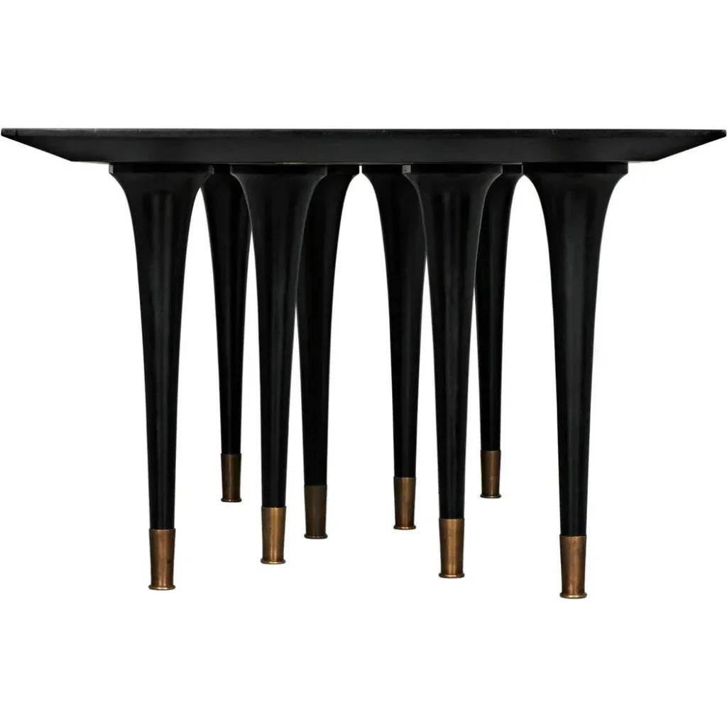 Romeo Dining Table, Hand Rubbed Black-Dining Tables-Noir-LOOMLAN