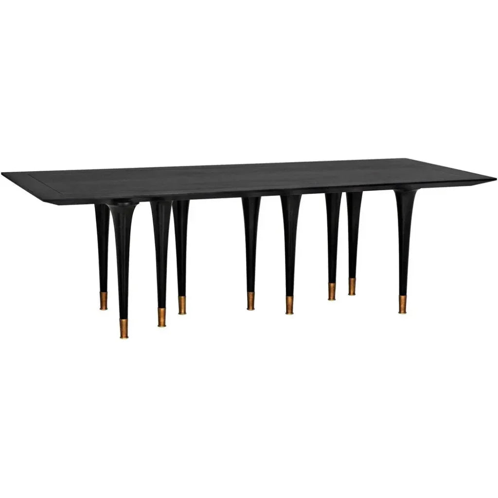 Romeo Dining Table, Hand Rubbed Black-Dining Tables-Noir-LOOMLAN