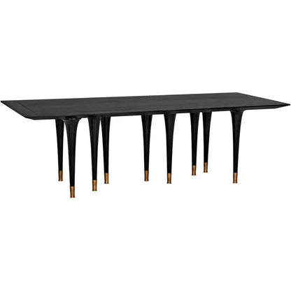 Romeo Dining Table, Hand Rubbed Black-Dining Tables-Noir-LOOMLAN
