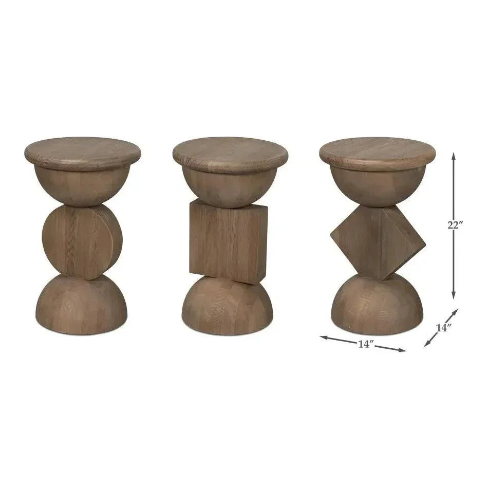 Romeo Natural Wooden Side Tables (Set Of 3) - LOOMLAN - Sarreid - Side Tables