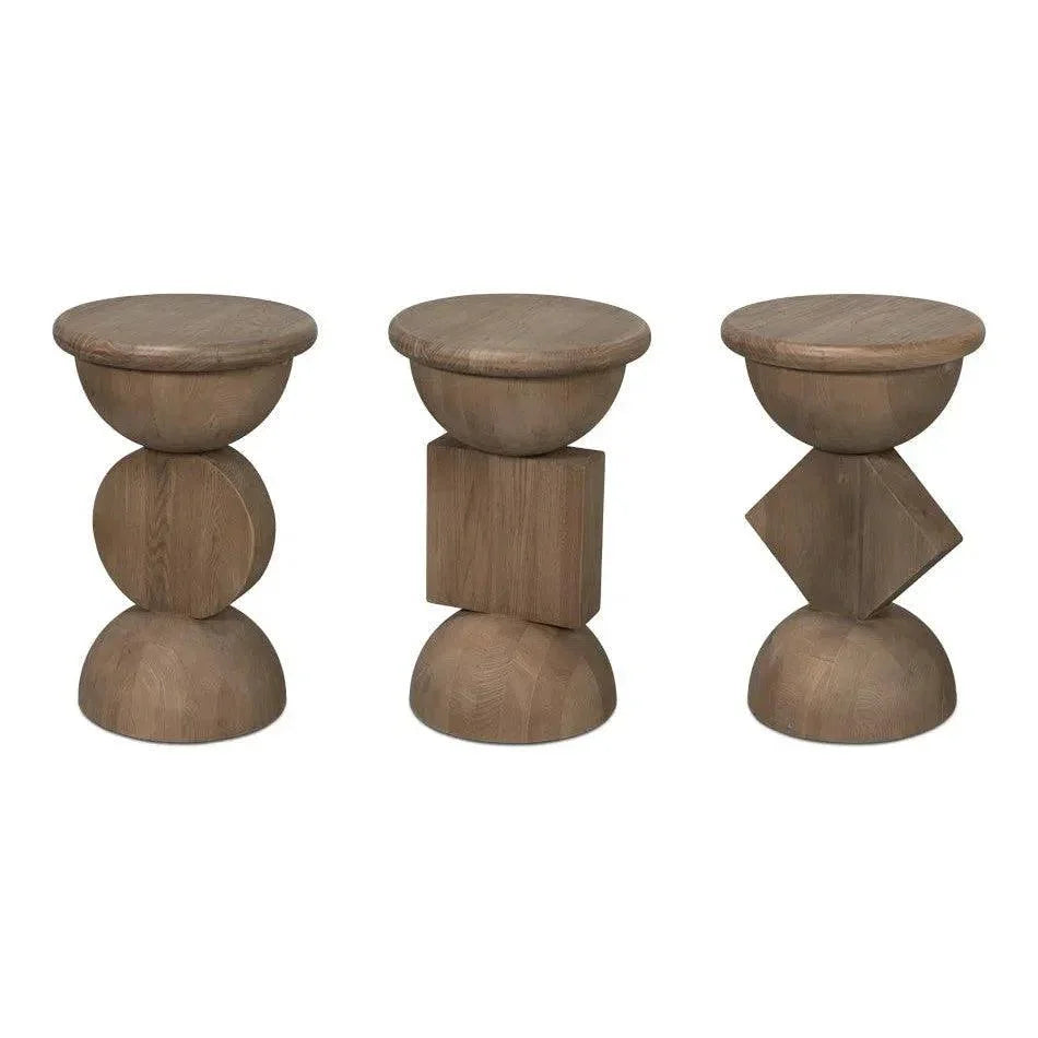 Romeo Natural Wooden Side Tables (Set Of 3) - LOOMLAN - Sarreid - Side Tables
