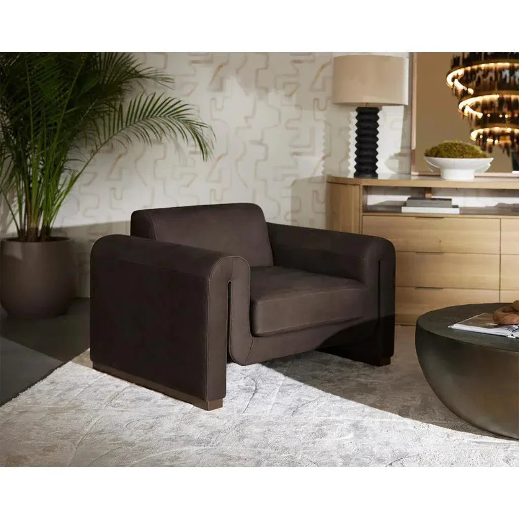 Romer Leather Luxurious Armchair - LOOMLAN - SUNPAN - Club Chairs