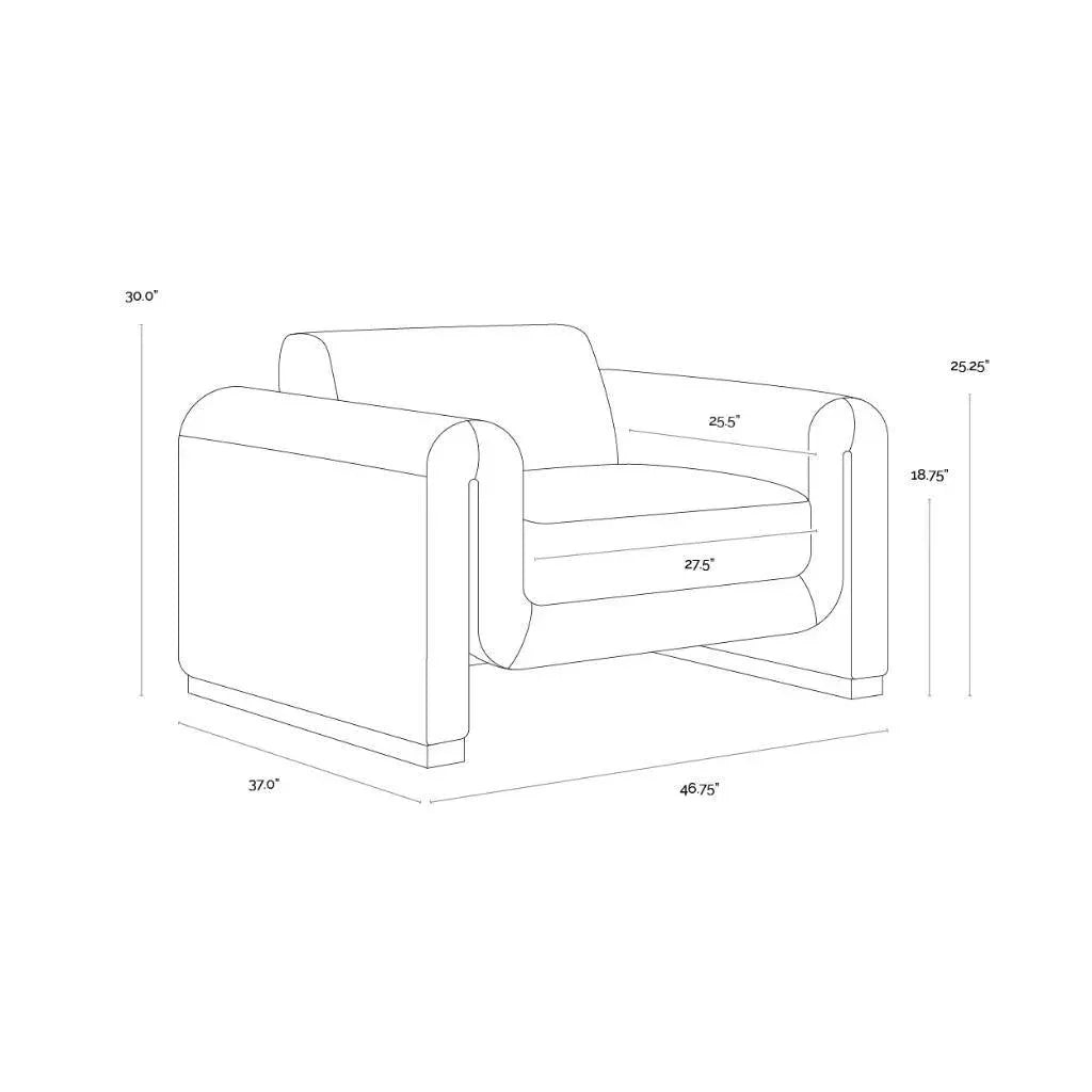 Romer Leather Luxurious Armchair - LOOMLAN - SUNPAN - Club Chairs