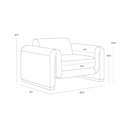 Romer Leather Luxurious Armchair - LOOMLAN - SUNPAN - Club Chairs
