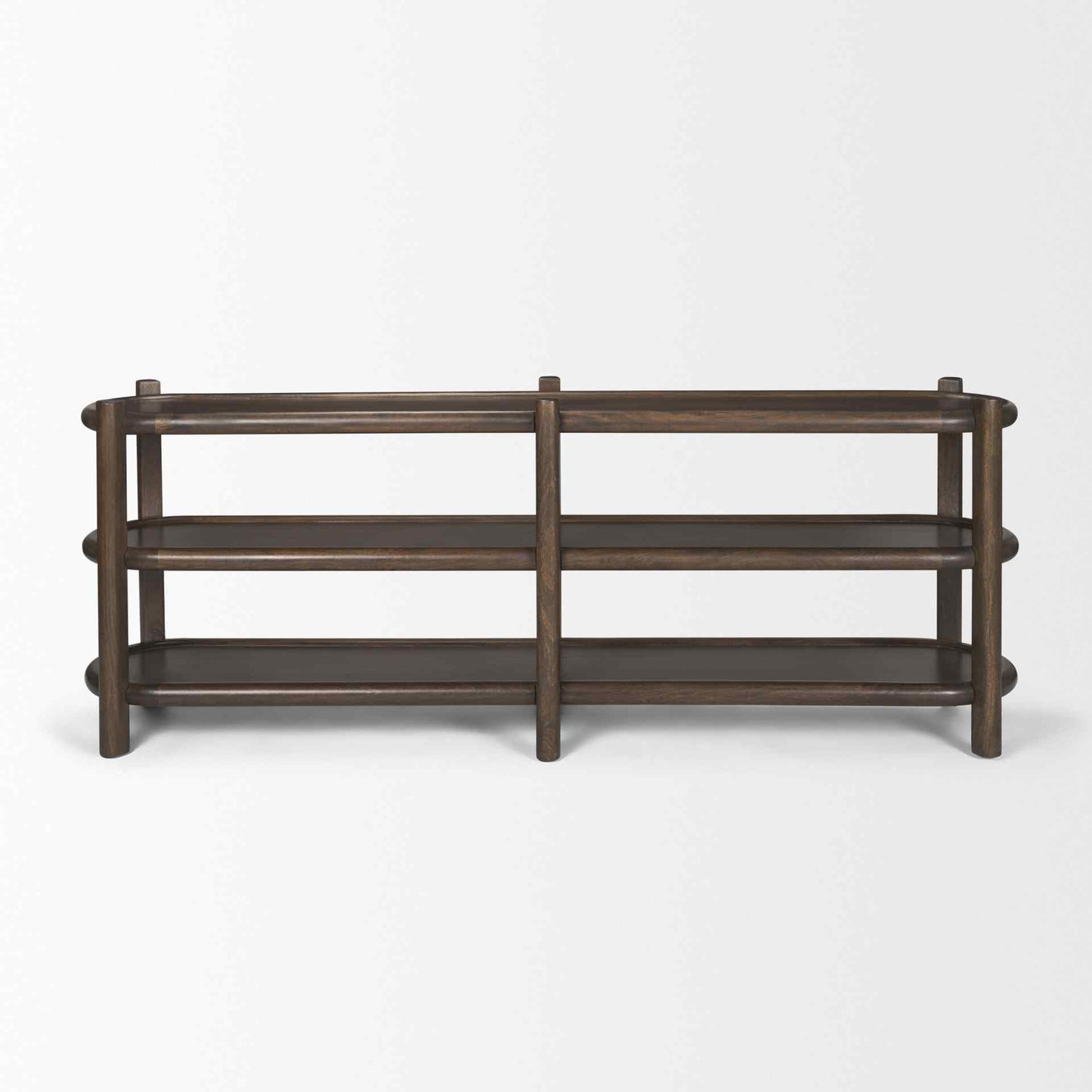 Romi Three Shelves Wooden Console Table