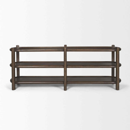 Romi Three Shelves Wooden Console Table