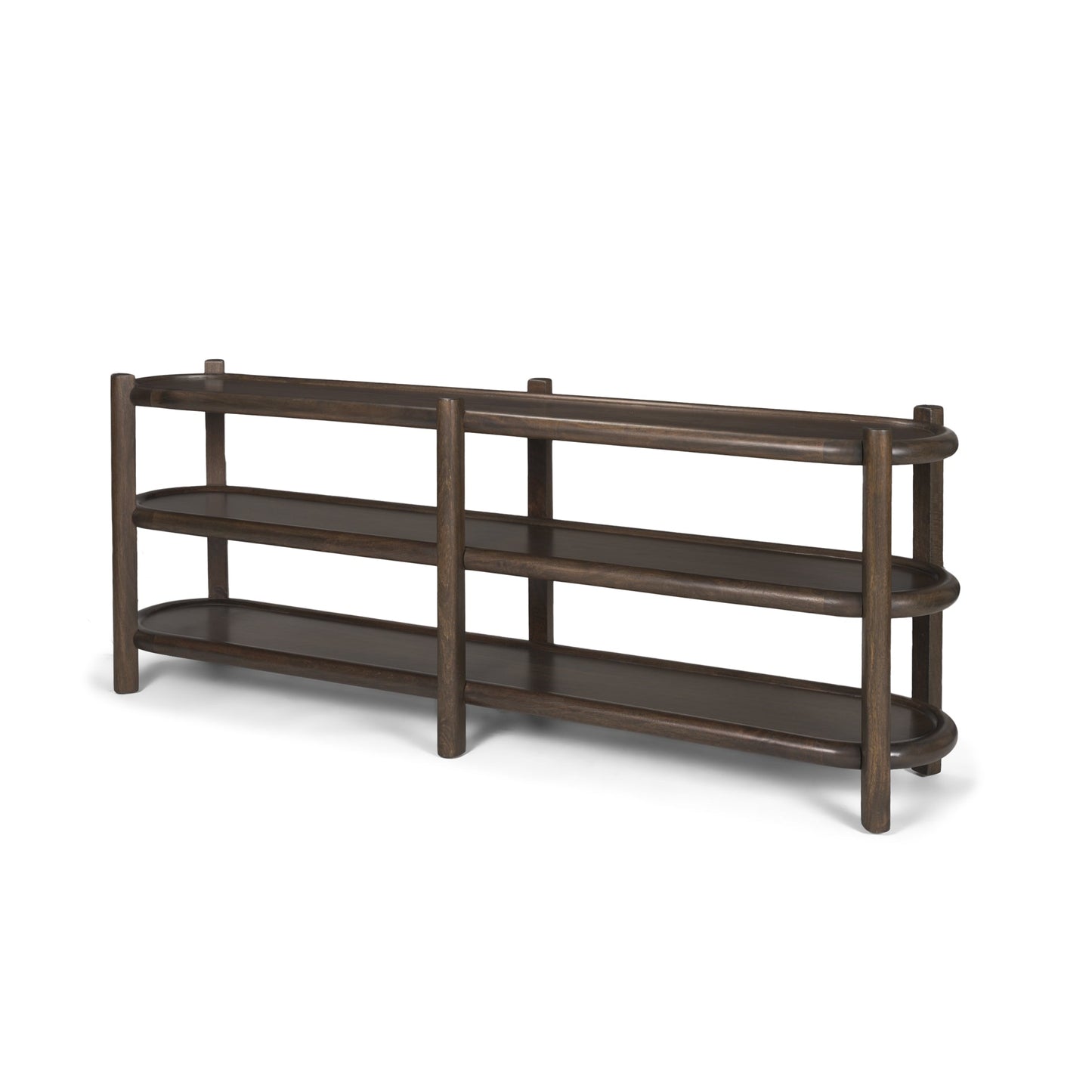 Romi Three Shelves Wooden Console Table