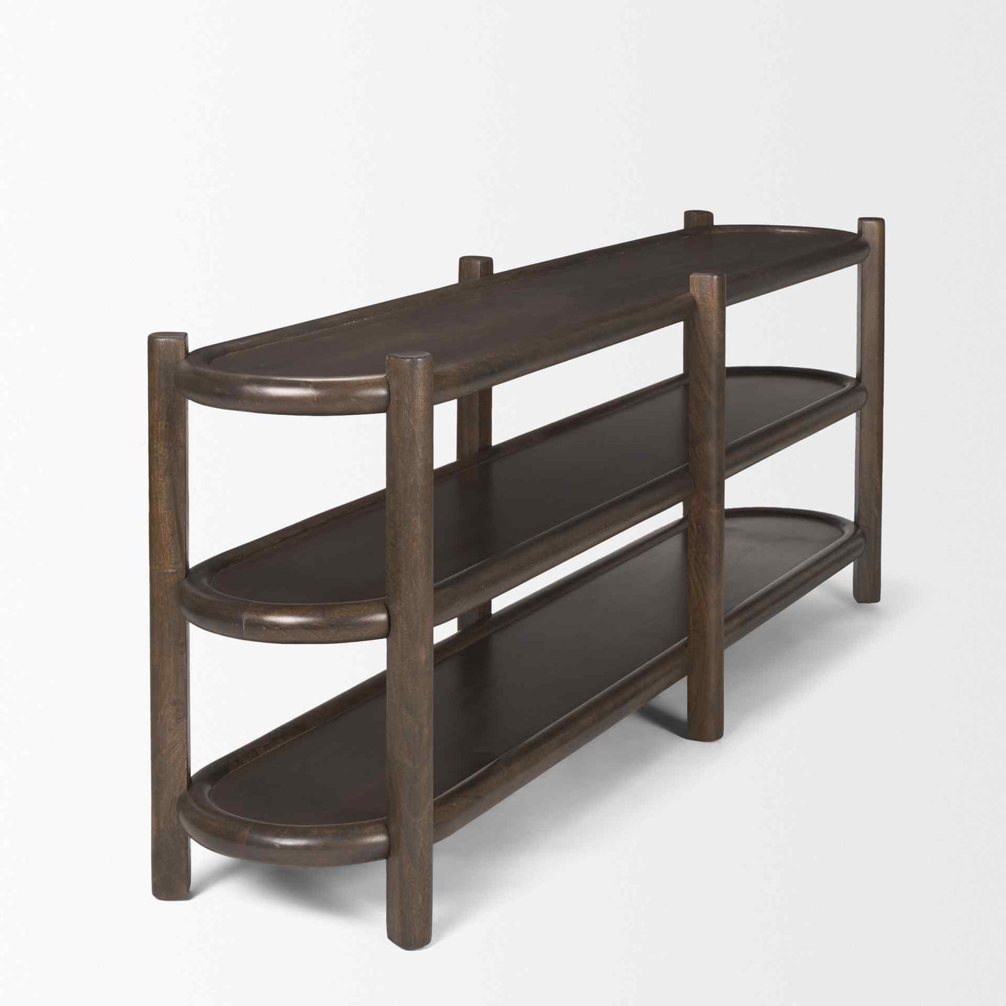 Romi Three Shelves Wooden Console Table