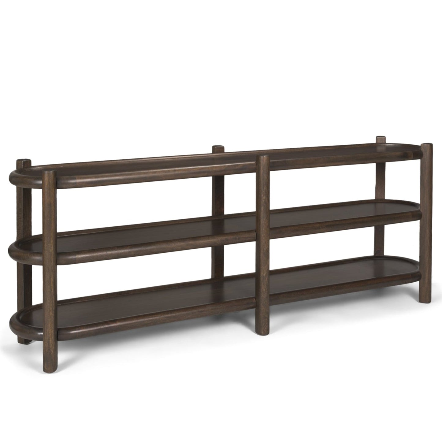 Romi Three Shelves Wooden Console Table