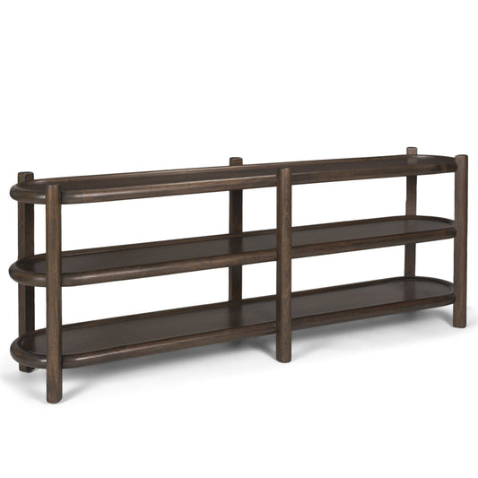 Romi Three Shelves Wooden Console Table