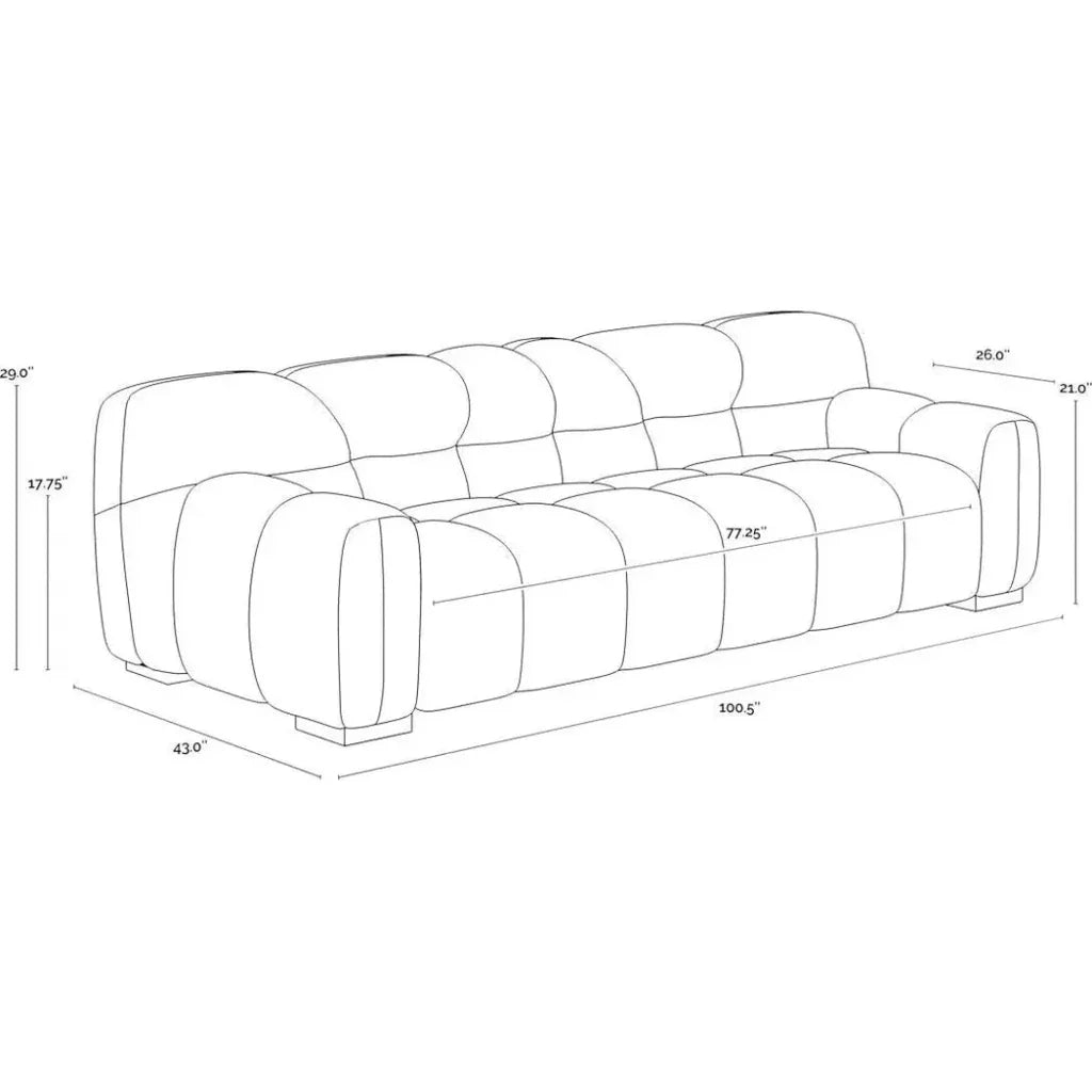 Romy Sofa Meg Gold - Plush Comfort With - LOOMLAN - SUNPAN - Sofas & Loveseats