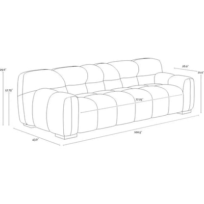 Romy Sofa Meg Gold - Plush Comfort With - LOOMLAN - SUNPAN - Sofas & Loveseats