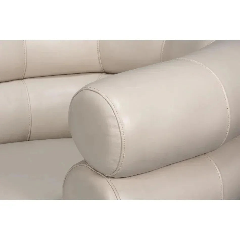 Rondo Leather White Armless Swivel Chair - LOOMLAN - Sarreid - Club Chairs