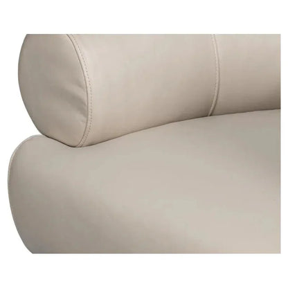 Rondo Leather White Armless Swivel Chair - LOOMLAN - Sarreid - Club Chairs