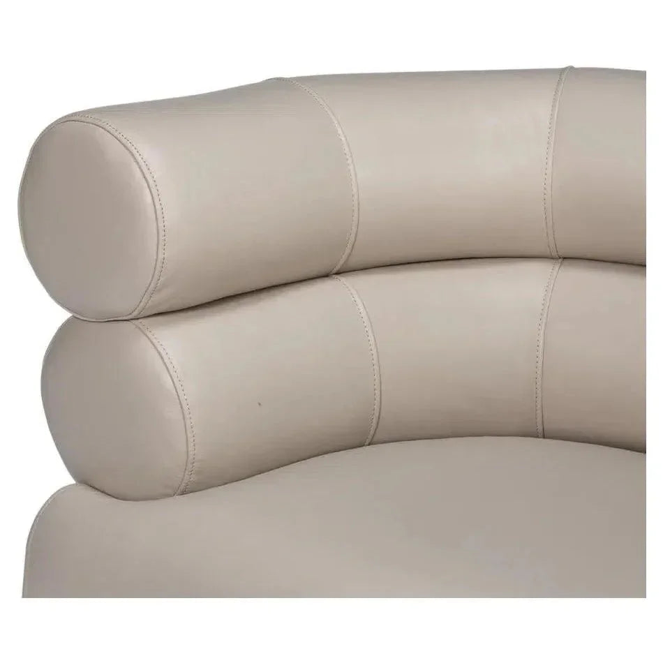 Rondo Steel & Leather White Armless Chair - LOOMLAN - Sarreid - Club Chairs