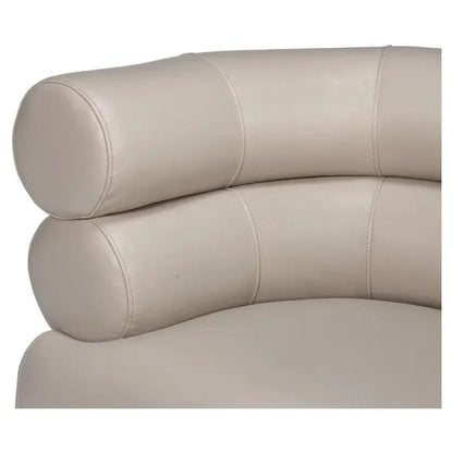 Rondo Steel & Leather White Armless Chair - LOOMLAN - Sarreid - Club Chairs