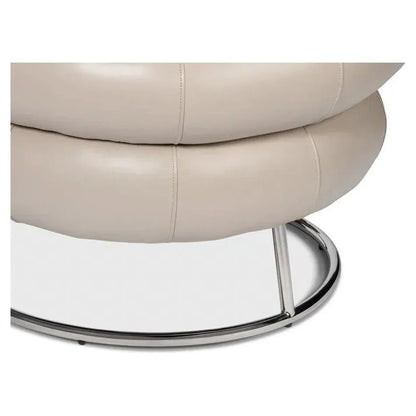 Rondo Steel & Leather White Armless Chair - LOOMLAN - Sarreid - Club Chairs