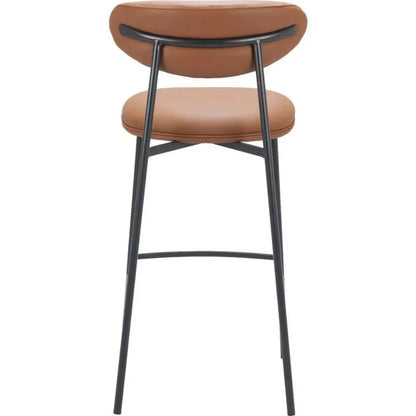Rorun Wood and Steel Brown Barstool 2PC - LOOMLAN - Zuo Modern - Bar Stools