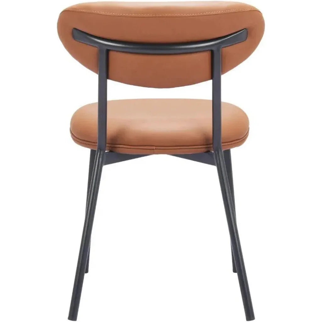 Rorun Wood & Steel Brown Dining Chair 2PC - LOOMLAN - Zuo Modern - Dining Chairs