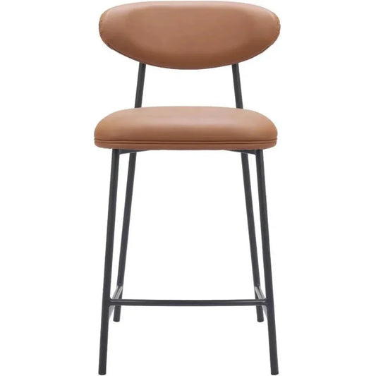Rorun Wood and Steel Brown Counter Stool 2PC - LOOMLAN - Zuo Modern - Counter Stools