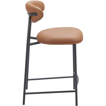 Rorun Wood and Steel Brown Counter Stool 2PC - LOOMLAN - Zuo Modern - Counter Stools