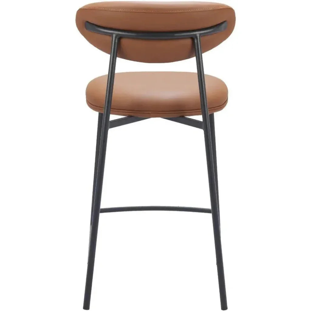 Rorun Wood and Steel Brown Counter Stool 2PC - LOOMLAN - Zuo Modern - Counter Stools
