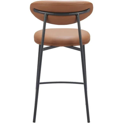 Rorun Wood and Steel Brown Counter Stool 2PC - LOOMLAN - Zuo Modern - Counter Stools